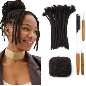 Loc Extensions Human Hair 0.6cm Width 8 Inch 20 Strands Dreadlock Extensions